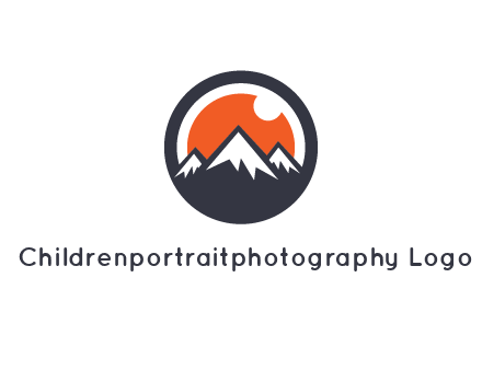 sun as camera lens behind snow caped mountains in circle