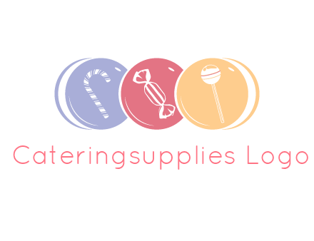 candy and lollipop icons in circles
