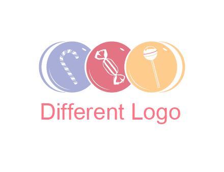 candy and lollipop icons in circles
