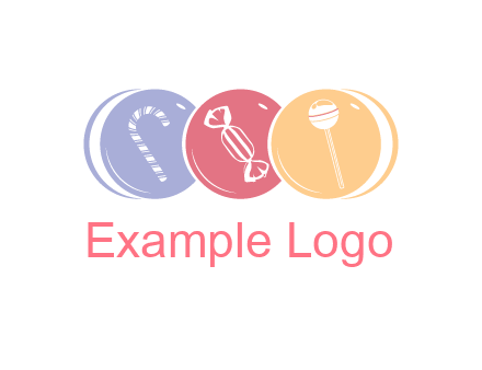candy and lollipop icons in circles