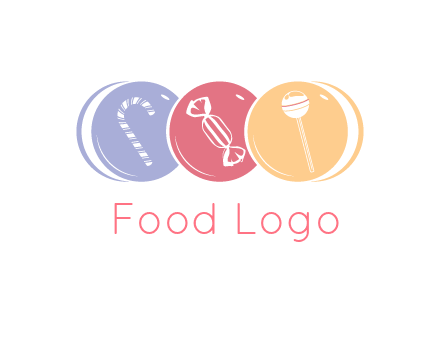 candy and lollipop icons in circles