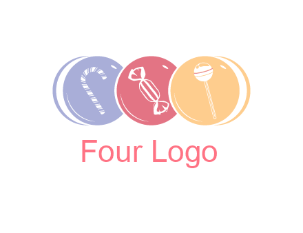 candy and lollipop icons in circles
