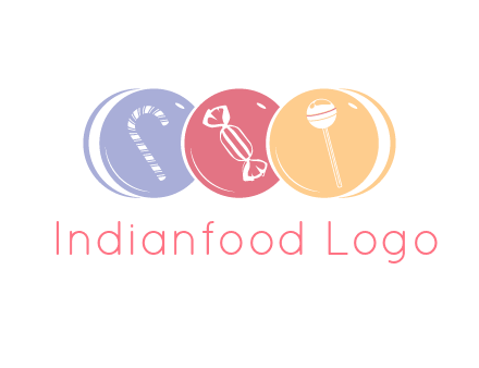 candy and lollipop icons in circles