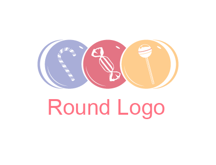 candy and lollipop icons in circles