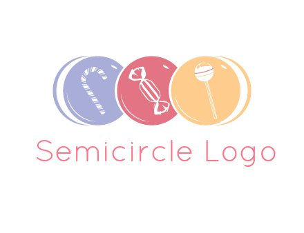 candy and lollipop icons in circles