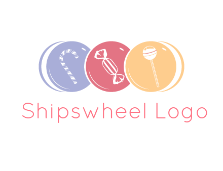 candy and lollipop icons in circles