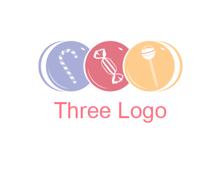 candy and lollipop icons in circles