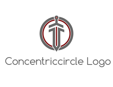 digital circle behind digital sword