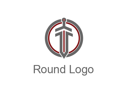digital circle behind digital sword