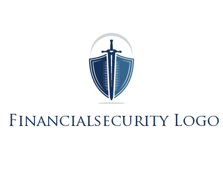 curved line above shield behind sword