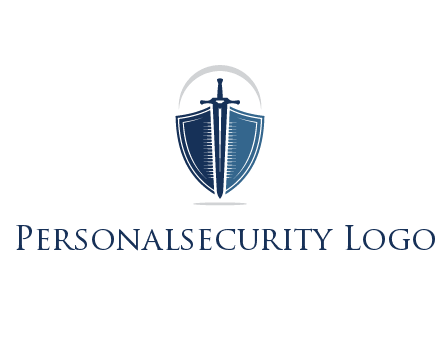 curved line above shield behind sword