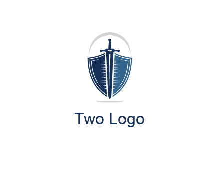 curved line above shield behind sword