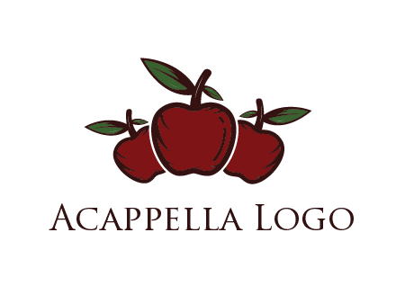 apples behind apple with leaves