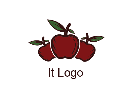 apples behind apple with leaves