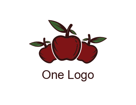 apples behind apple with leaves