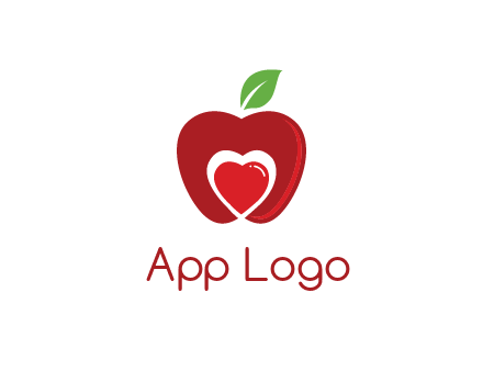 heart in apple
