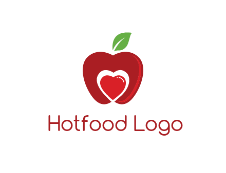 heart in apple