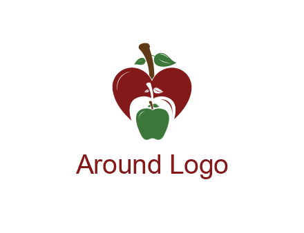 heart behind apples