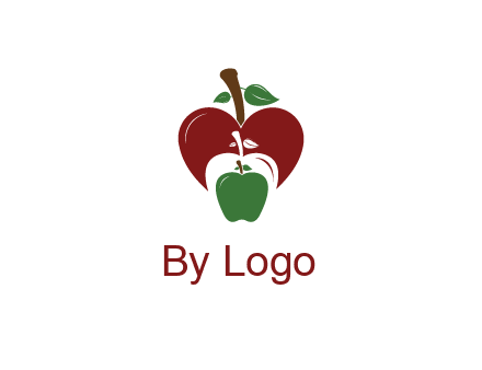 heart behind apples