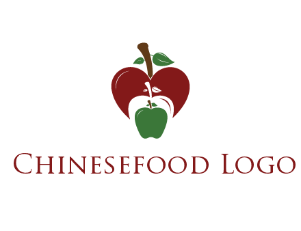 heart behind apples