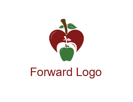 heart behind apples