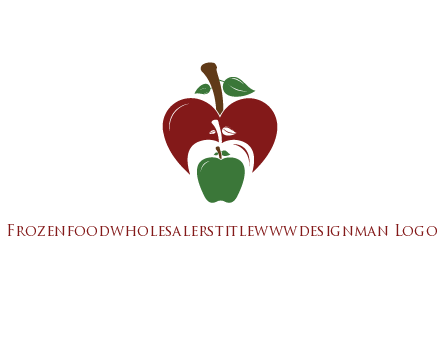 heart behind apples