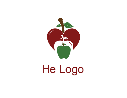 heart behind apples