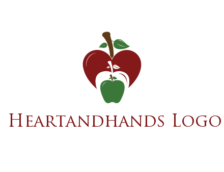 heart behind apples