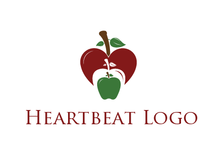 heart behind apples