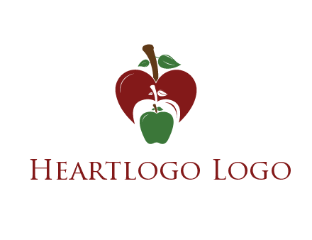 heart behind apples