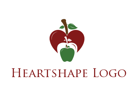 heart behind apples