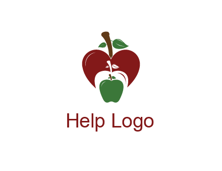 heart behind apples