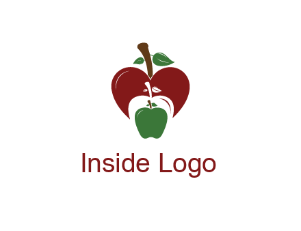 heart behind apples