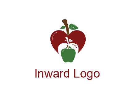 heart behind apples