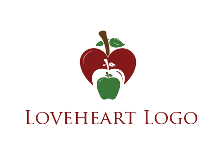 heart behind apples