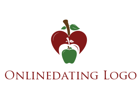 heart behind apples