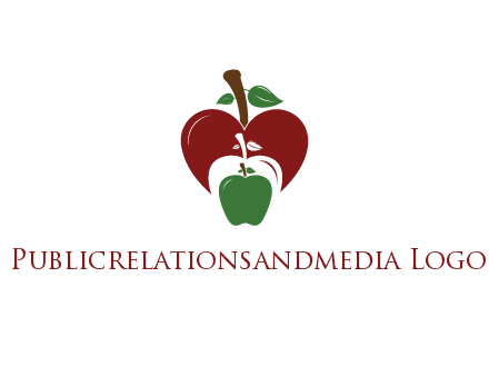 heart behind apples