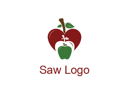 heart behind apples