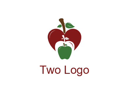 heart behind apples