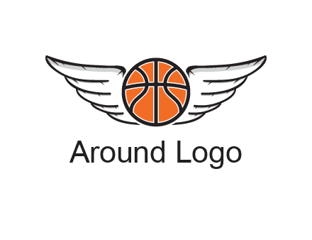 wings behind basketball