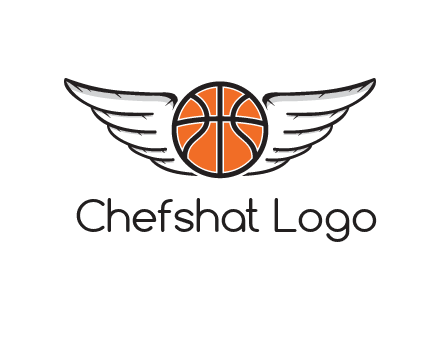 wings behind basketball