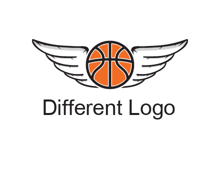 wings behind basketball