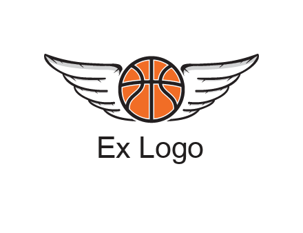 wings behind basketball