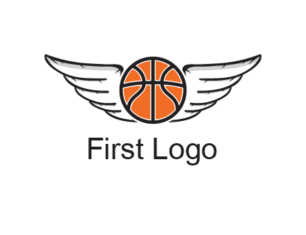 wings behind basketball