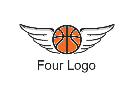 wings behind basketball