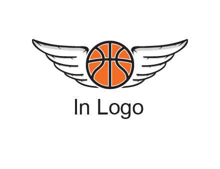 wings behind basketball