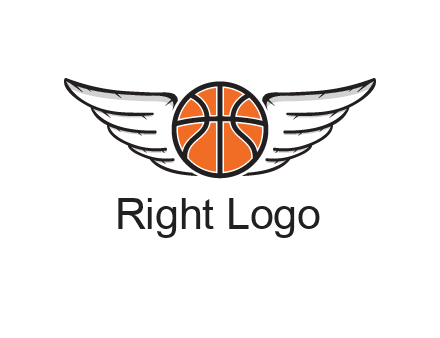 wings behind basketball