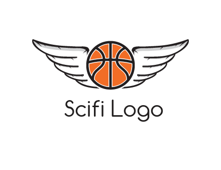 wings behind basketball