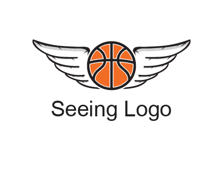 wings behind basketball
