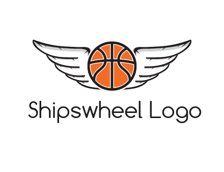 wings behind basketball